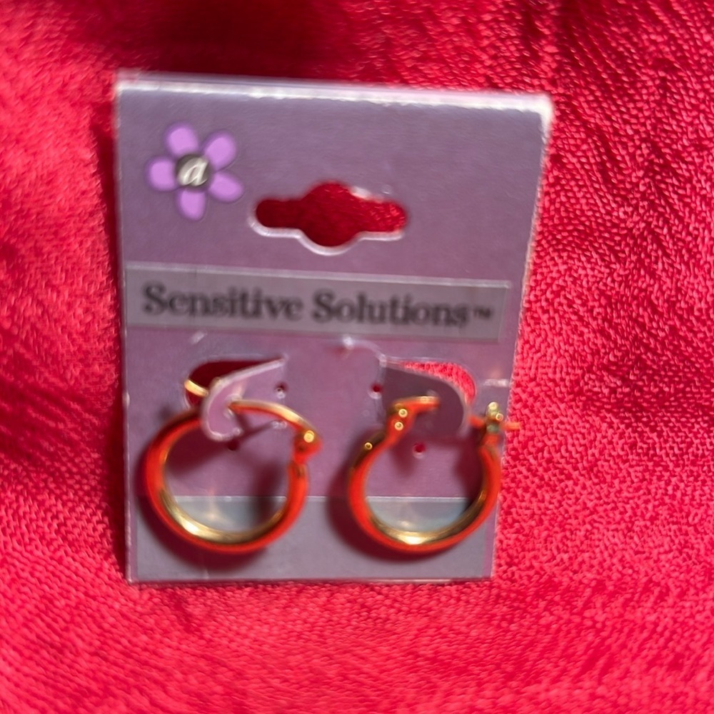 Sensitive Solutions Gold Tone Hoop Earrings